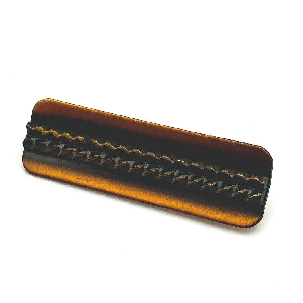 Vintage Genuine Copper‎ Bar Brooch Mid Century Modern Geometric Textured Pin